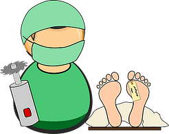Doctor and feet graphic