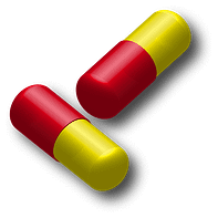 red and yellow capsule 