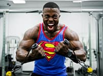 Man doing a muscle training